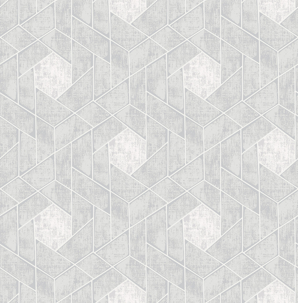 Granada Light Grey Grey Geometric Wallpaper by A-Street Prints Scott Living Covers about 56.4 square feet 20.5-in by 33-ft long roll Unpasted 10.4 - Fabric Carolina -
