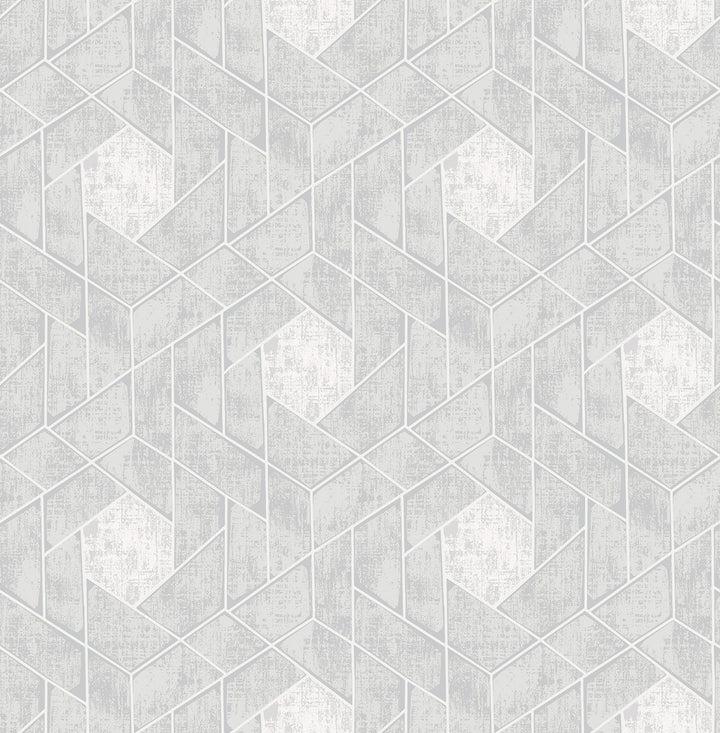Granada Light Grey Grey Geometric Wallpaper by A-Street Prints Scott Living Covers about 56.4 square feet 20.5-in by 33-ft long roll Unpasted 10.4 - Fabric Carolina -