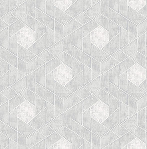 Granada Light Grey Grey Geometric Wallpaper by A-Street Prints