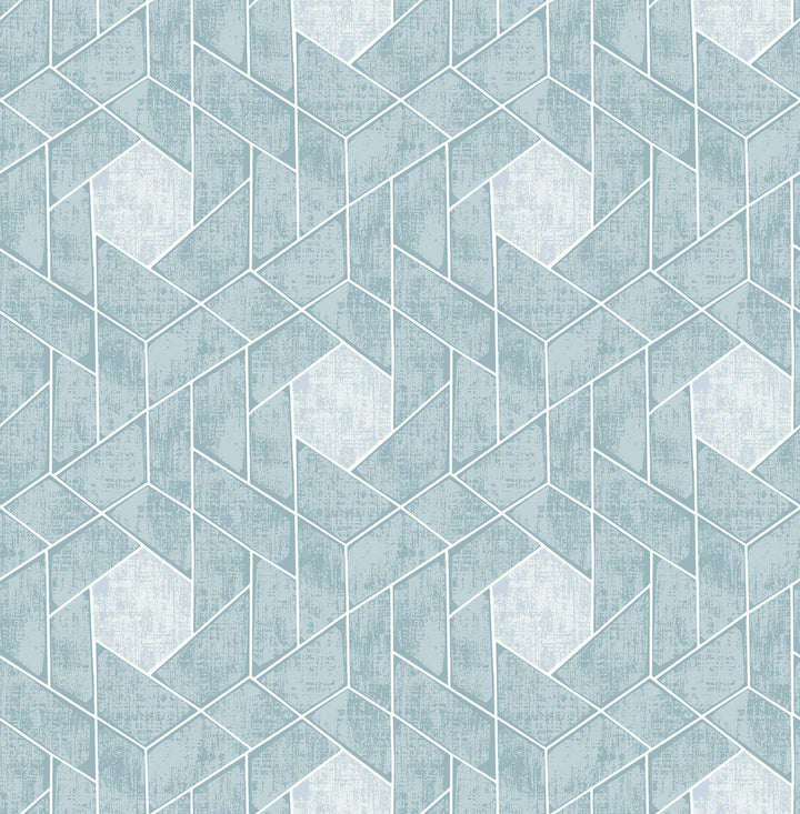 Granada Aqua Geometric Wallpaper by A-Street Prints Scott Living Covers about 56.4 square feet 20.5-in by 33-ft long roll Unpasted 10.4 - Fabric Carolina -