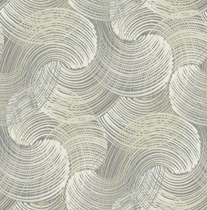 Karson Grey Swirling Geometric Wallpaper by A-Street Prints