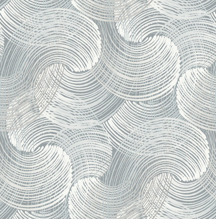 Karson Slate Swirling Geometric Wallpaper by A-Street Prints Scott Living Covers about 56.4 square feet 20.5-in by 33-ft long roll Unpasted 20.8 - Fabric Carolina -
