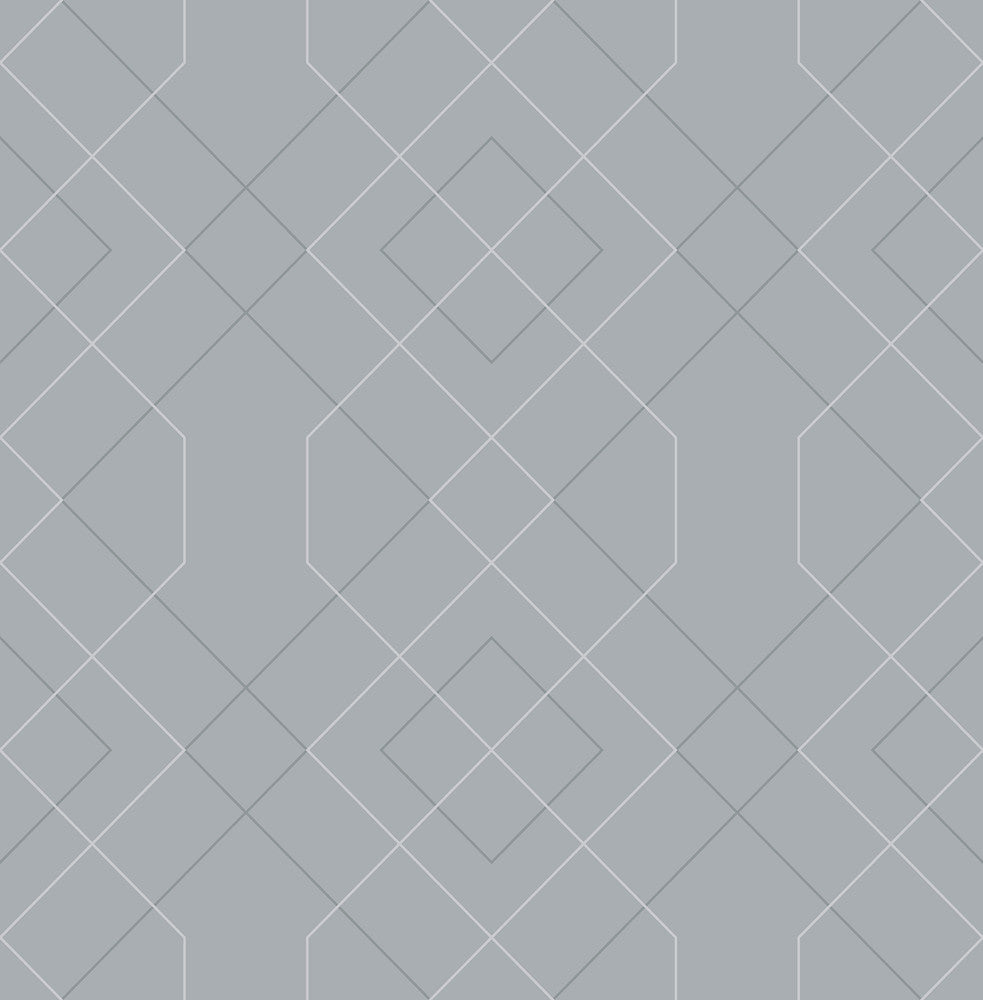 Ballard Pewter Geometric Wallpaper by A-Street Prints Scott Living Covers about 56.4 square feet 20.5-in by 33-ft long roll Unpasted 10.4 - Fabric Carolina -