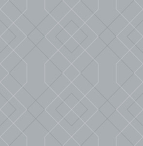 Ballard Pewter Geometric Wallpaper by A-Street Prints