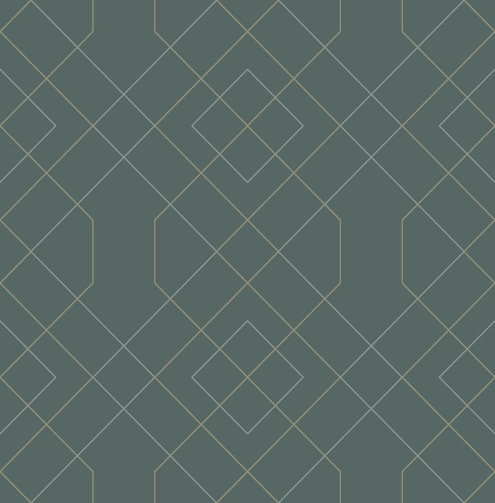 Ballard Teal Geometric Wallpaper by A-Street Prints Scott Living Covers about 56.4 square feet 20.5-in by 33-ft long roll Unpasted 10.4 - Fabric Carolina -