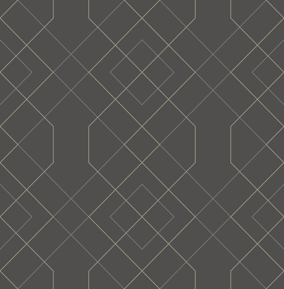 Ballard Grey Geometric Wallpaper by A-Street Prints Scott Living Covers about 56.4 square feet 20.5-in by 33-ft long roll Unpasted 10.4 - Fabric Carolina -