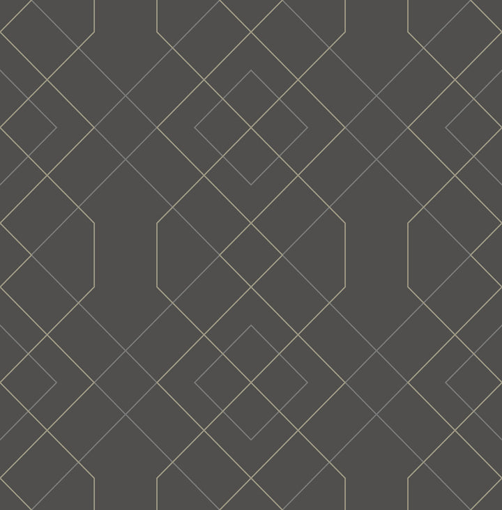 Ballard Grey Geometric Wallpaper by A-Street Prints Scott Living Covers about 56.4 square feet 20.5-in by 33-ft long roll Unpasted 10.4 - Fabric Carolina -