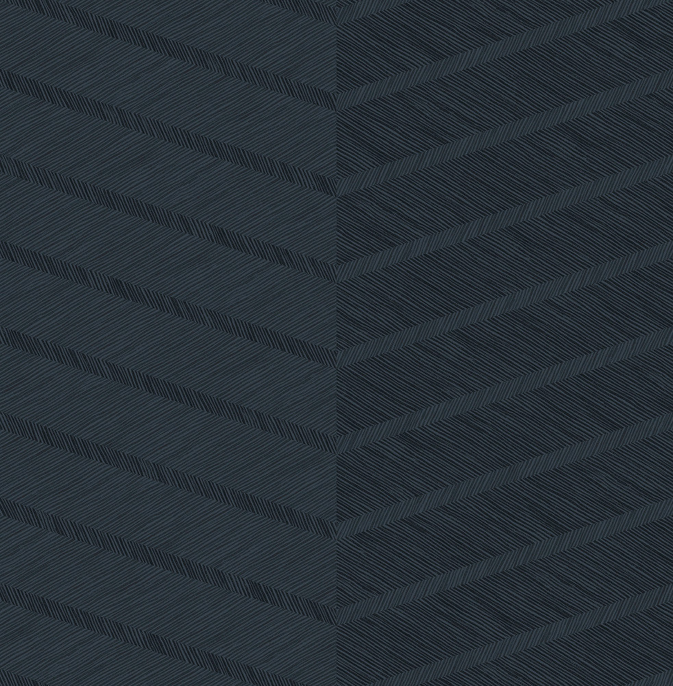 Aspen Indigo Chevron Wallpaper by A-Street Prints Scott Living Covers about 56.4 square feet 20.5-in by 33-ft long roll Unpasted 20.8 - Fabric Carolina -