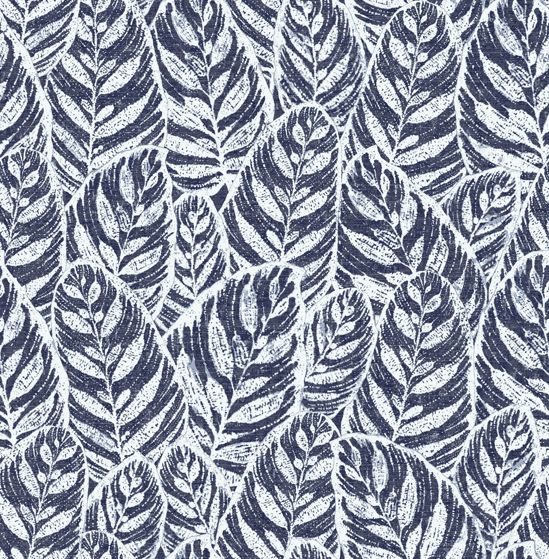 Del Indigo Indigo Botanical Wallpaper by A-Street Prints Designer