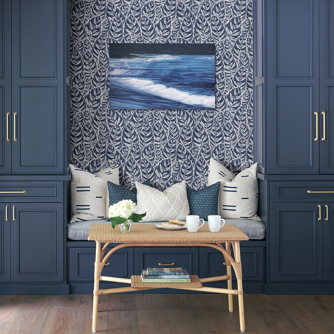 Del Indigo Indigo Botanical Wallpaper by A-Street Prints Designer
