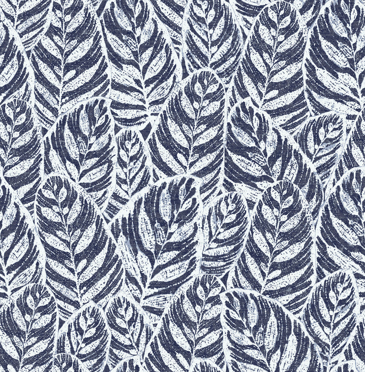 Del Indigo Indigo Botanical Wallpaper by A-Street Prints Scott Living Covers about 56.4 square feet 20.5-in by 33-ft long roll Unpasted 20.8 - Fabric Carolina -