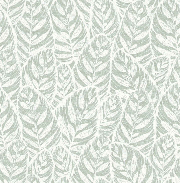 Del Sage Sage Leaf Wallpaper by A-Street Prints Scott Living Covers about 56.4 square feet 20.5-in by 33-ft long roll Unpasted 20.8 - Fabric Carolina -