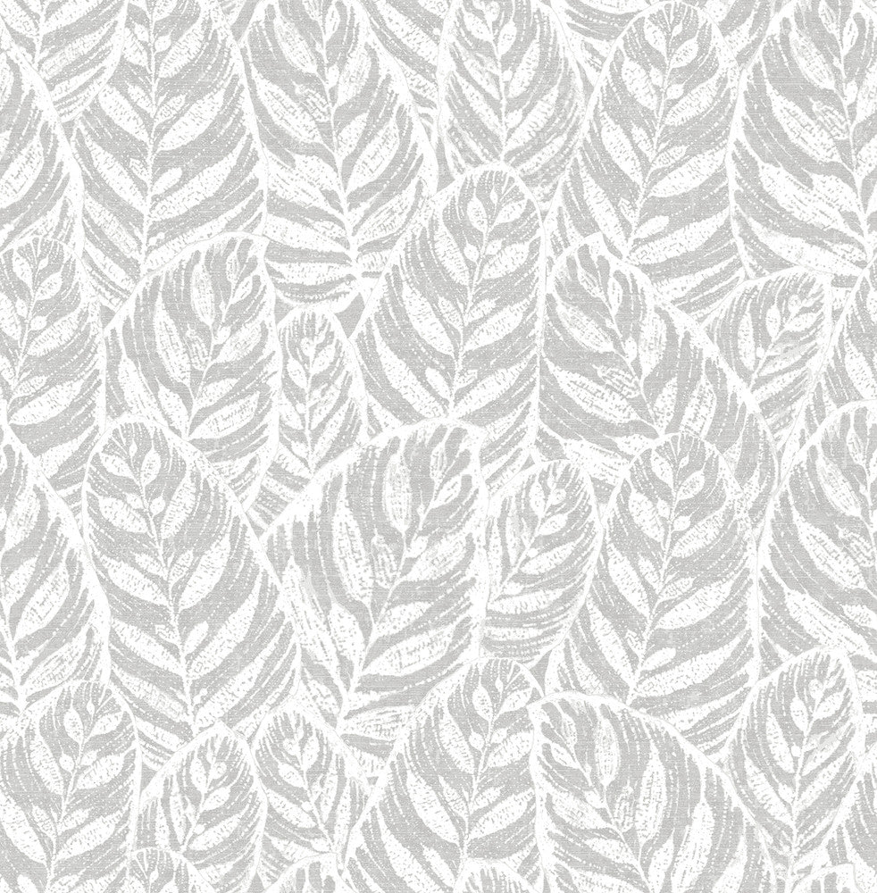 Del Grey Grey Botanical Wallpaper by A-Street Prints Scott Living Covers about 56.4 square feet 20.5-in by 33-ft long roll Unpasted 20.8 - Fabric Carolina -