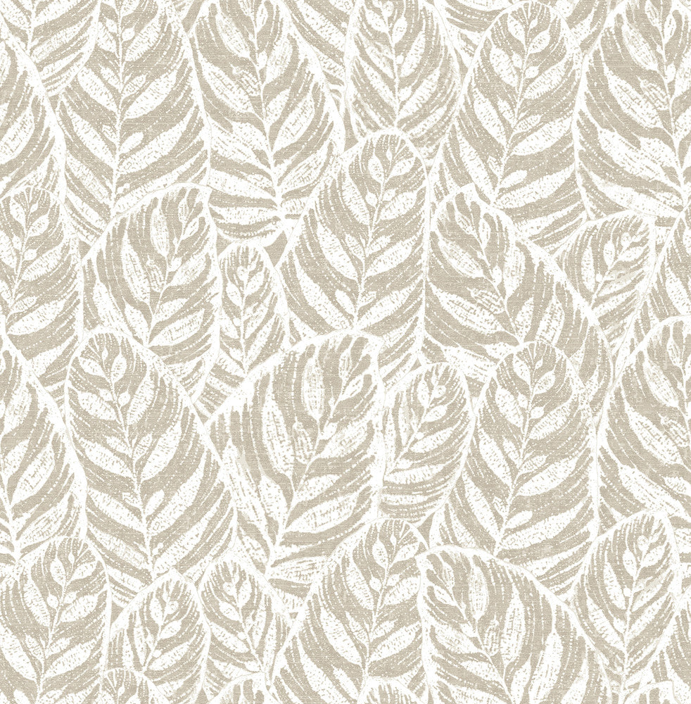 Del Mar Beige Botanical Wallpaper by A-Street Prints Scott Living Covers about 56.4 square feet 20.5-in by 33-ft long roll Unpasted 20.8 - Fabric Carolina -