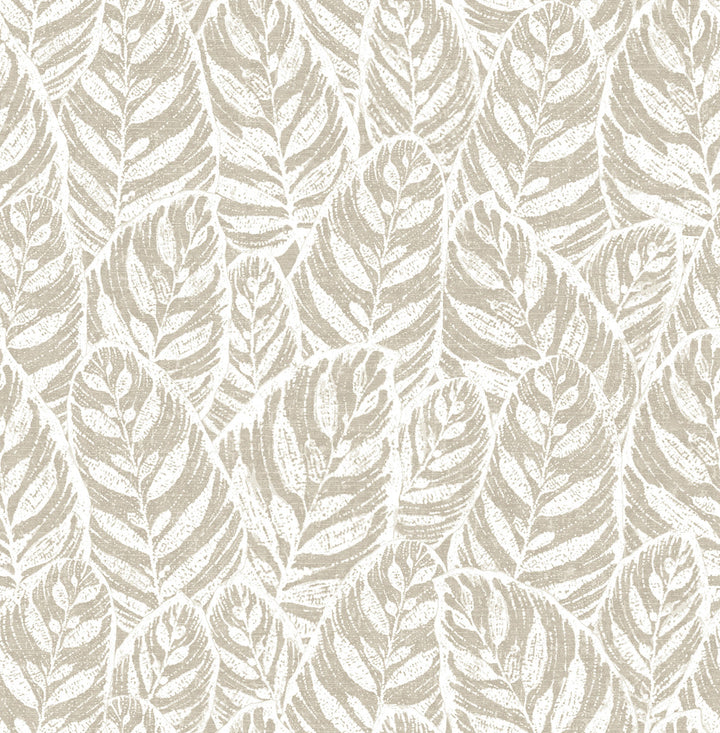 Del Mar Beige Botanical Wallpaper by A-Street Prints Scott Living Covers about 56.4 square feet 20.5-in by 33-ft long roll Unpasted 20.8 - Fabric Carolina -