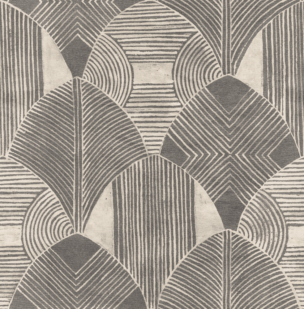 Westport Charcoal Geometric Wallpaper by A-Street Prints Scott Living Covers about 56.4 square feet 20.5-in by 33-ft long roll Unpasted 20.8 - Fabric Carolina -