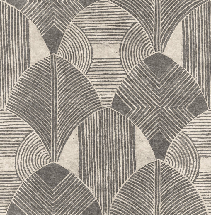 Westport Charcoal Geometric Wallpaper by A-Street Prints Scott Living Covers about 56.4 square feet 20.5-in by 33-ft long roll Unpasted 20.8 - Fabric Carolina -