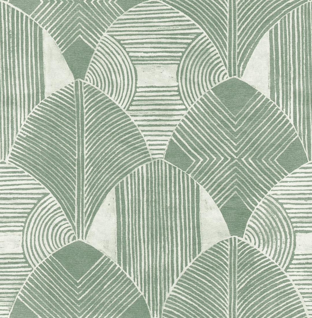 Westport Green Geometric Wallpaper by A-Street Prints Designer