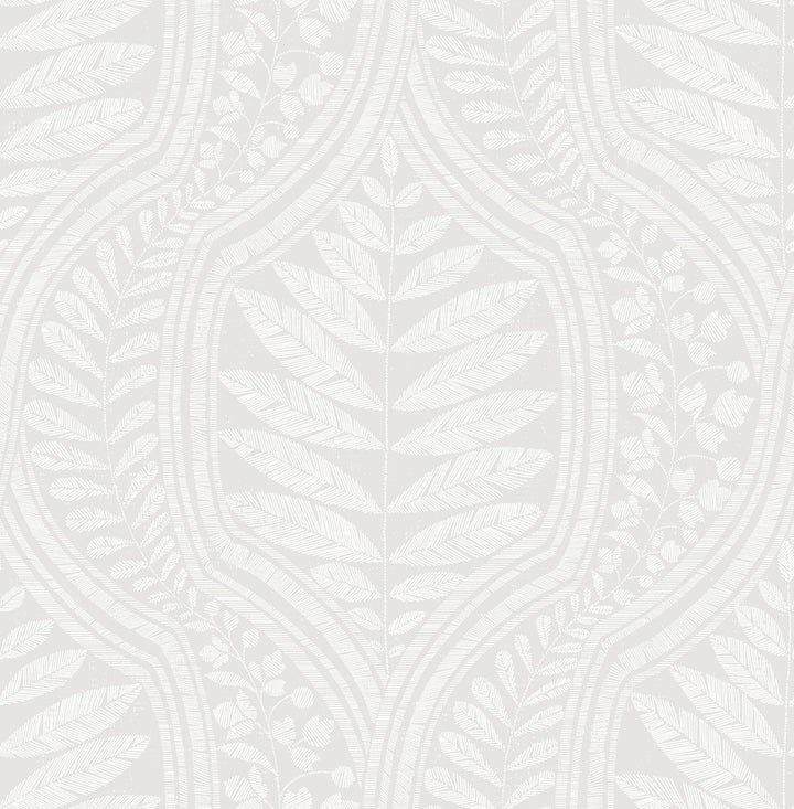 Juno Light Grey Grey Ogee Wallpaper by A-Street Prints Scott Living Covers about 56.4 square feet 20.5-in by 33-ft long roll Unpasted 20.8 - Fabric Carolina -
