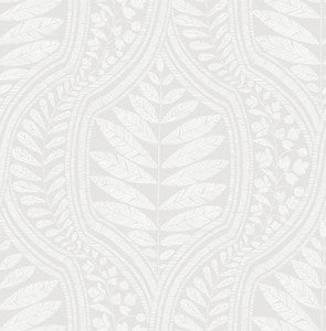 Juno Light Grey Grey Ogee Wallpaper by A-Street Prints