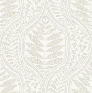 Juno Beige Ogee Wallpaper by A-Street Prints