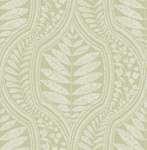 Juno Green Ogee Wallpaper by A-Street Prints