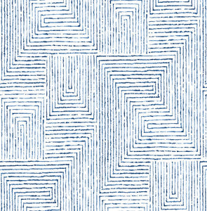 Merritt Indigo Geometric Wallpaper by A-Street Prints
