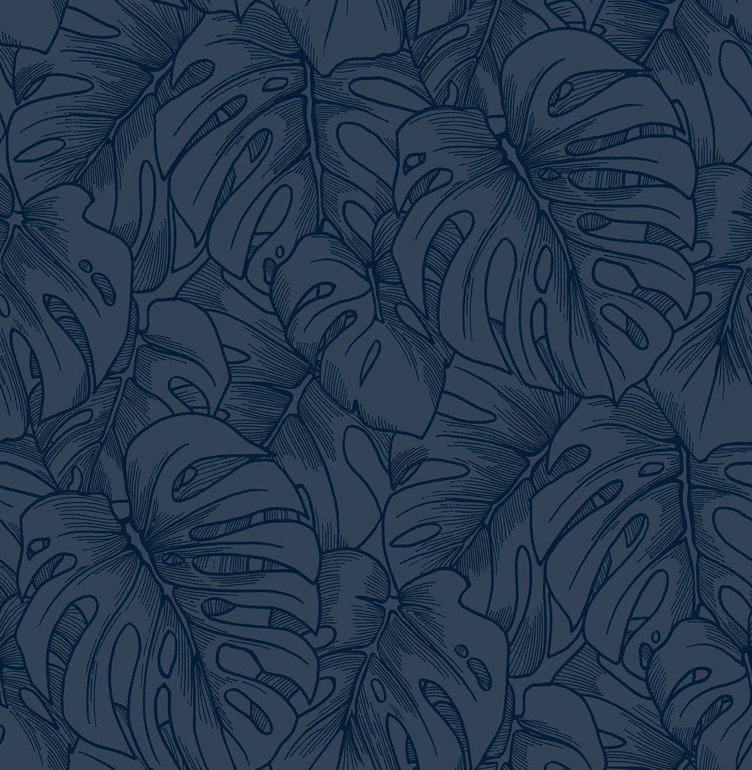 Balboa Indigo Botanical Wallpaper by A-Street Prints Designer