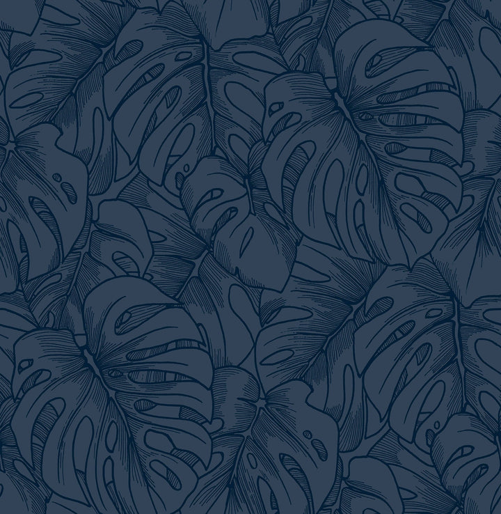 Balboa Indigo Botanical Wallpaper by A-Street Prints Designer