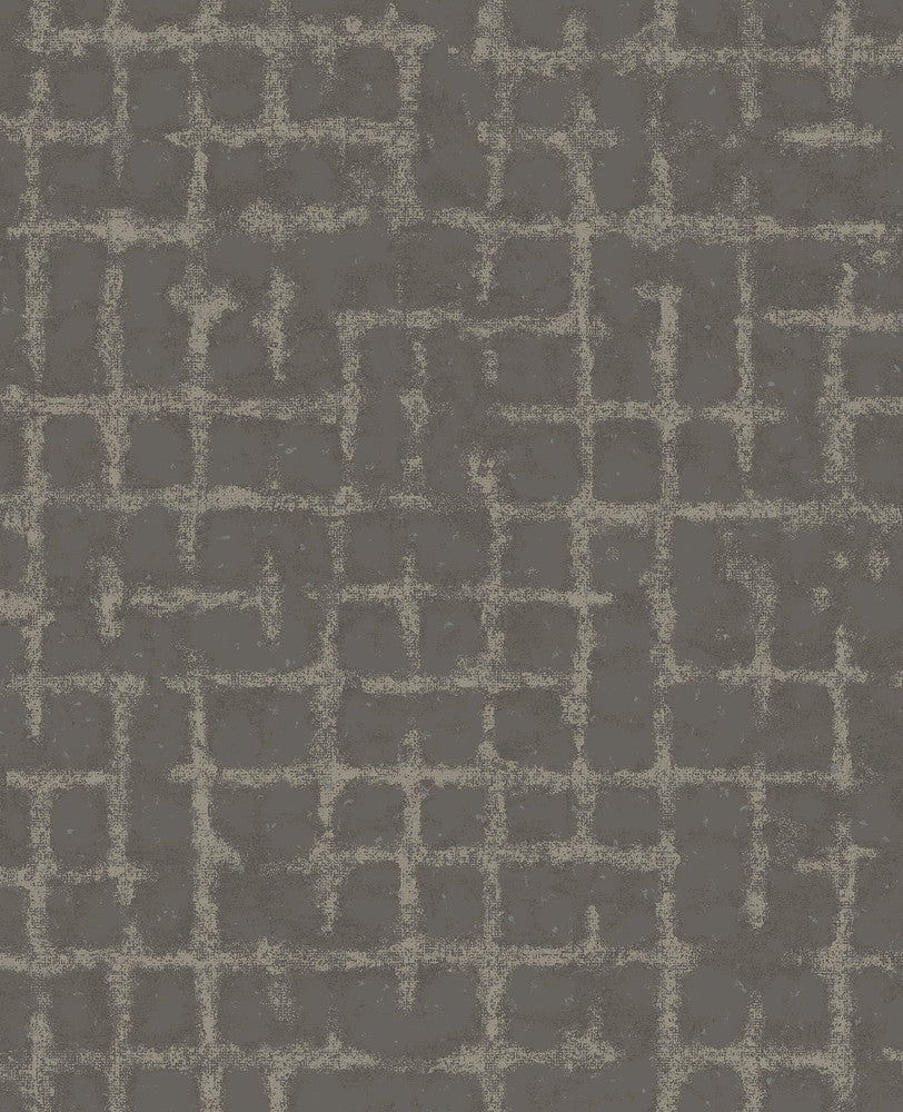Shea Charcoal Distressed Geometric Wallpaper by A-Street Prints Scott Living Covers about 56.4 square feet 20.5-in by 33-ft long roll Unpasted 25.2 - Fabric Carolina -