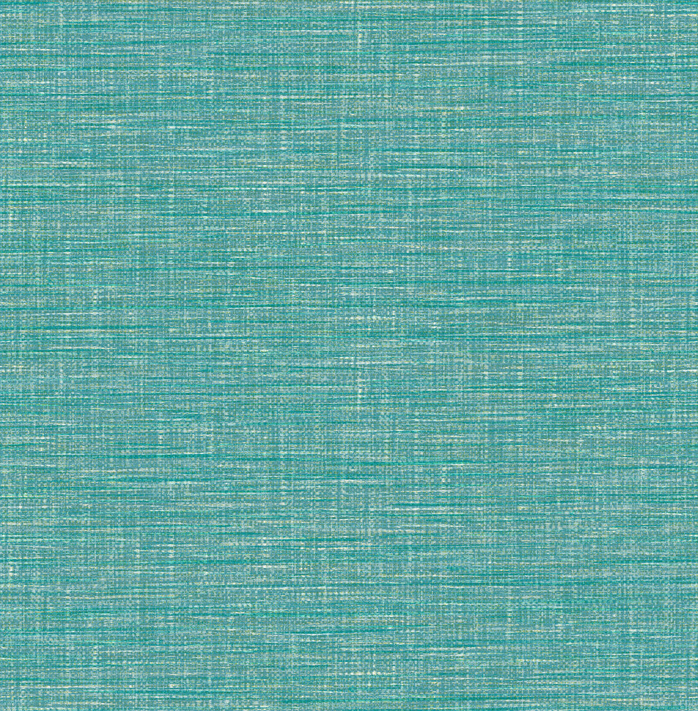 Exhale Turquoise Woven Texture Wallpaper by A-Street Prints Pacifica Covers about 56.4 square feet 20.5-in by 33-ft long roll Unpasted 20.9 - Fabric Carolina -
