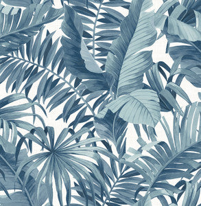 Alfresco Blue Tropical Palm Wallpaper by A-Street Prints
