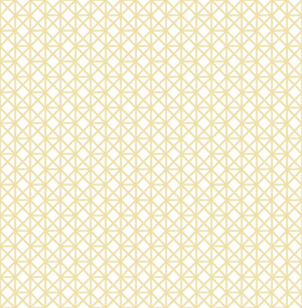 Lisbeth Yellow Geometric Lattice Wallpaper by A-Street Prints Pacifica Covers about 56.4 square feet 20.5-in by 33-ft long roll Unpasted 2.1 - Fabric Carolina -