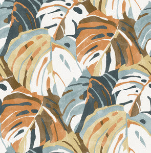 Samara Orange Monstera Leaf Wallpaper by A-Street Prints