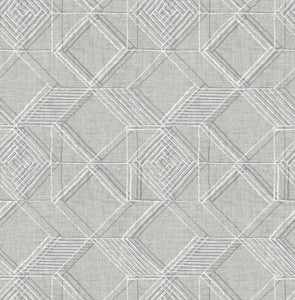 Moki Grey Lattice Geometric Wallpaper by A-Street Prints