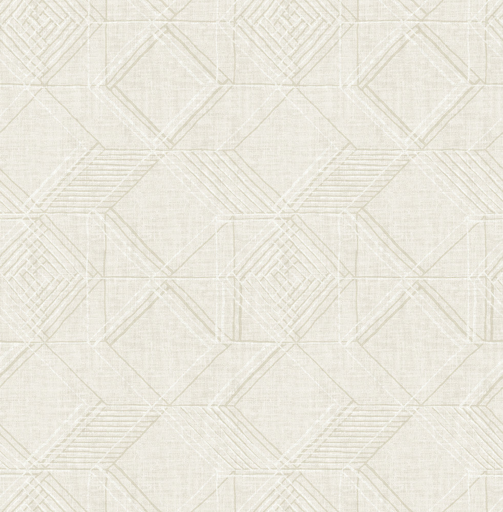 Moki Off White Lattice Geometric Wallpaper by A-Street Prints Pacifica Covers about 56.4 square feet 20.5-in by 33-ft long roll Unpasted 20.8 - Fabric Carolina -