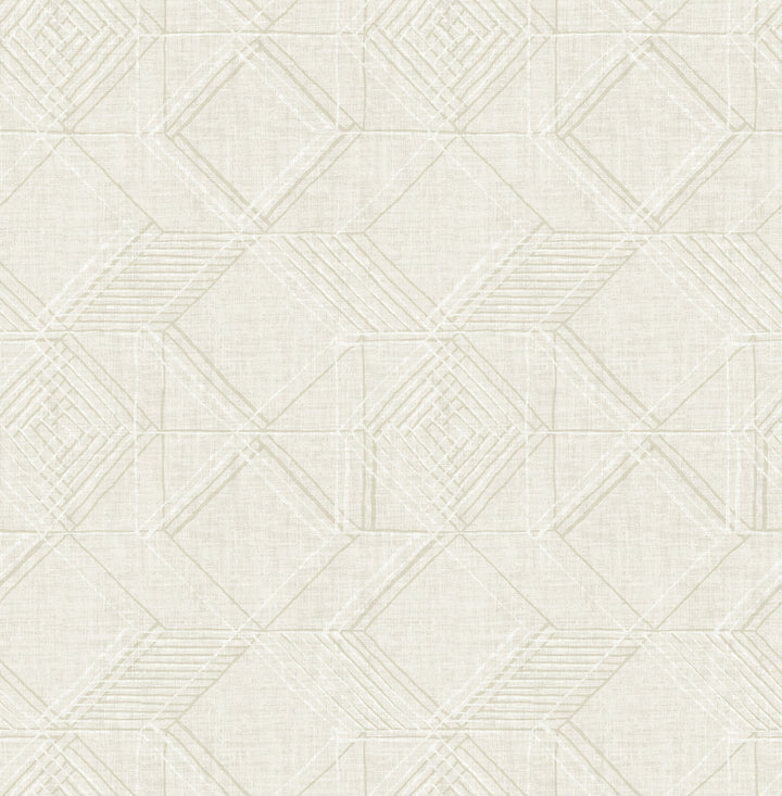 Moki Off White Lattice Geometric Wallpaper by A-Street Prints Pacifica Covers about 56.4 square feet 20.5-in by 33-ft long roll Unpasted 20.8 - Fabric Carolina -