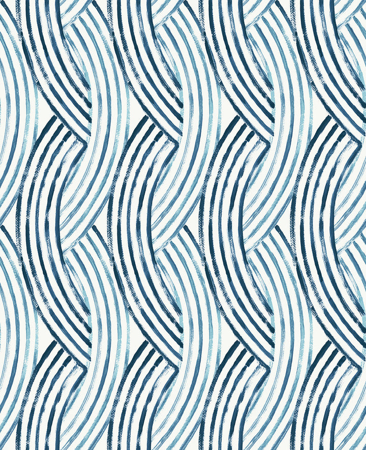 Zamora Blue Brushstrokes Wallpaper by A-Street Prints Pacifica Covers about 56.4 square feet 20.5-in by 33-ft long roll Unpasted 25.2 - Fabric Carolina -