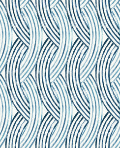 Zamora Blue Brushstrokes Wallpaper by A-Street Prints