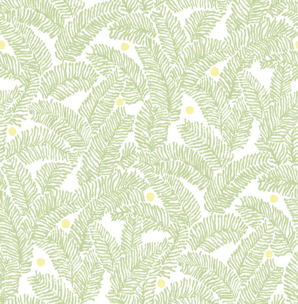 Athina Sage Fern Wallpaper by A-Street Prints Pacifica Covers about 56.4 square feet 20.5-in by 33-ft long roll Unpasted 20.8 - Fabric Carolina -