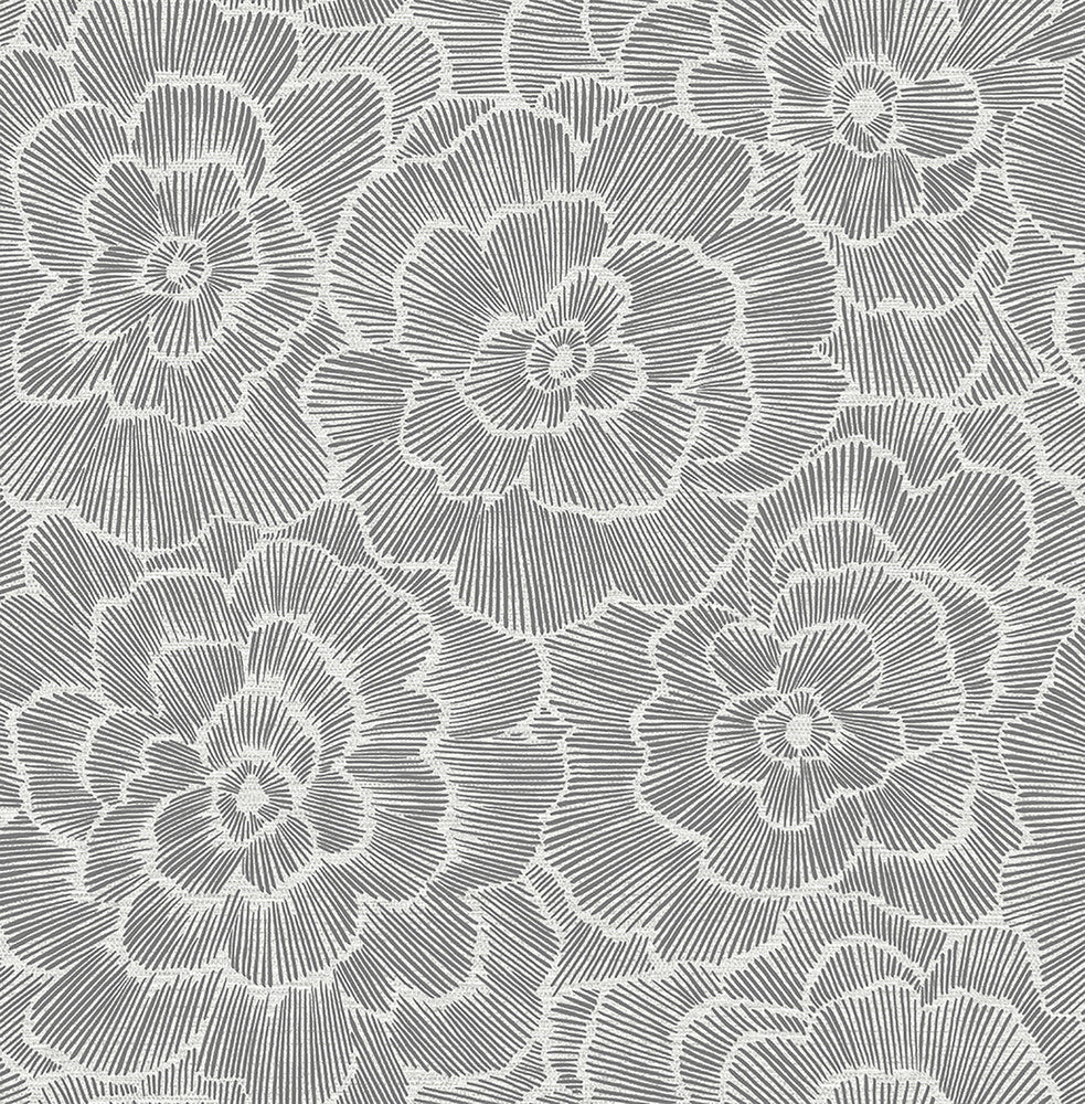 Periwinkle Grey Textured Floral Wallpaper by A-Street Prints Pacifica Covers about 56.4 square feet 20.5-in by 33-ft long roll Unpasted 10.4 - Fabric Carolina -