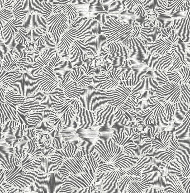 Periwinkle Grey Textured Floral Wallpaper by A-Street Prints Pacifica Covers about 56.4 square feet 20.5-in by 33-ft long roll Unpasted 10.4 - Fabric Carolina -