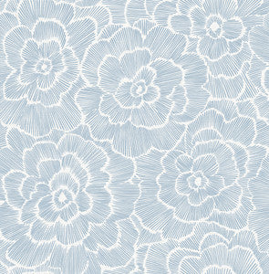 Periwinkle Blue Textured Floral Wallpaper by A-Street Prints