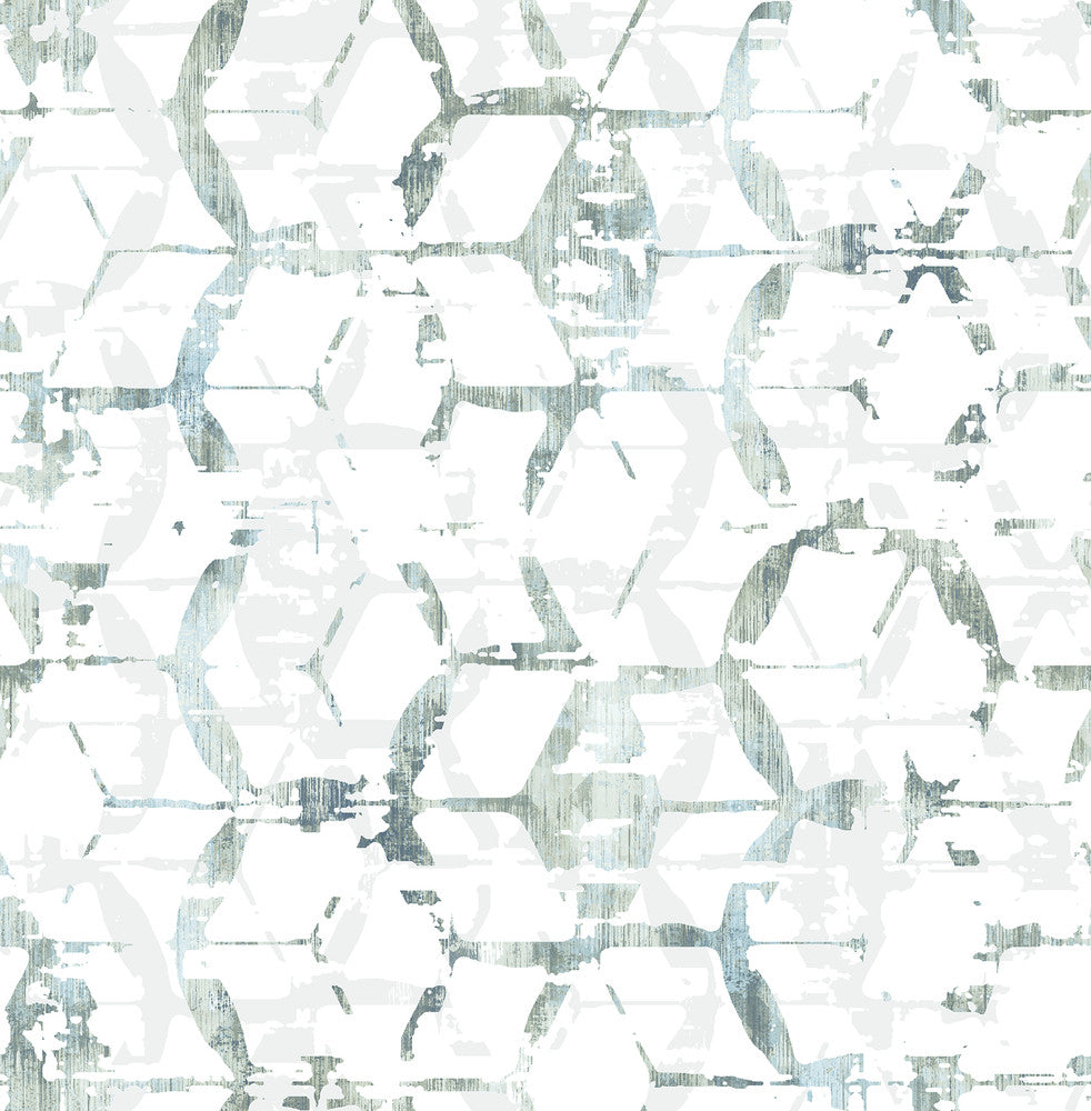 Augustine Slate Distressed Geometric Wallpaper by A-Street Prints Pacifica Covers about 56.4 square feet 20.5-in by 33-ft long roll Unpasted 20.8 - Fabric Carolina -