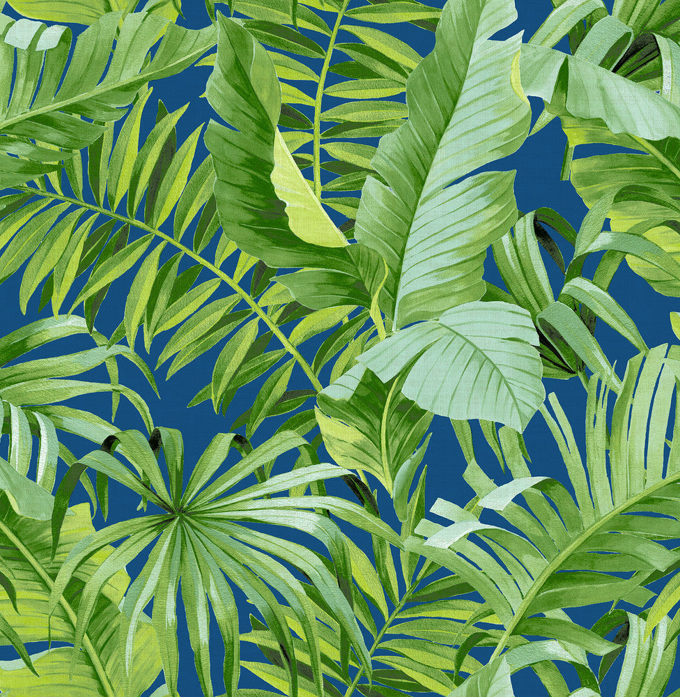 Alfresco Jade Tropical Palm Wallpaper by A-Street Prints Pacifica Covers about 56.4 square feet 20.5-in by 33-ft long roll Unpasted 20.8 - Fabric Carolina -