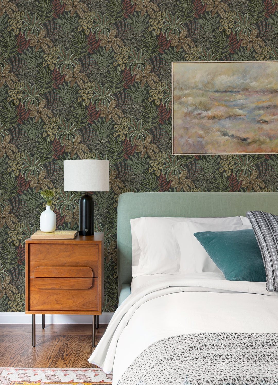 Sumner Black Woodland Botanical Wallpaper by A-Street Prints Designer