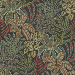 Sumner Black Woodland Botanical Wallpaper by A-Street Prints