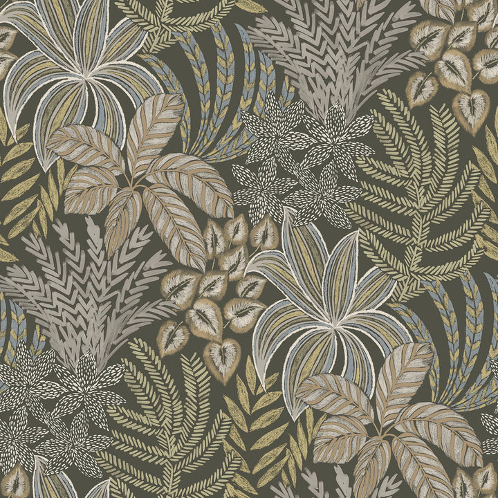 Sumner Brown Woodland Botanical Wallpaper by A-Street Prints Revival Covers about 60.8 square feet 27-in by 27-ft long roll Unpasted 27 - Fabric Carolina -