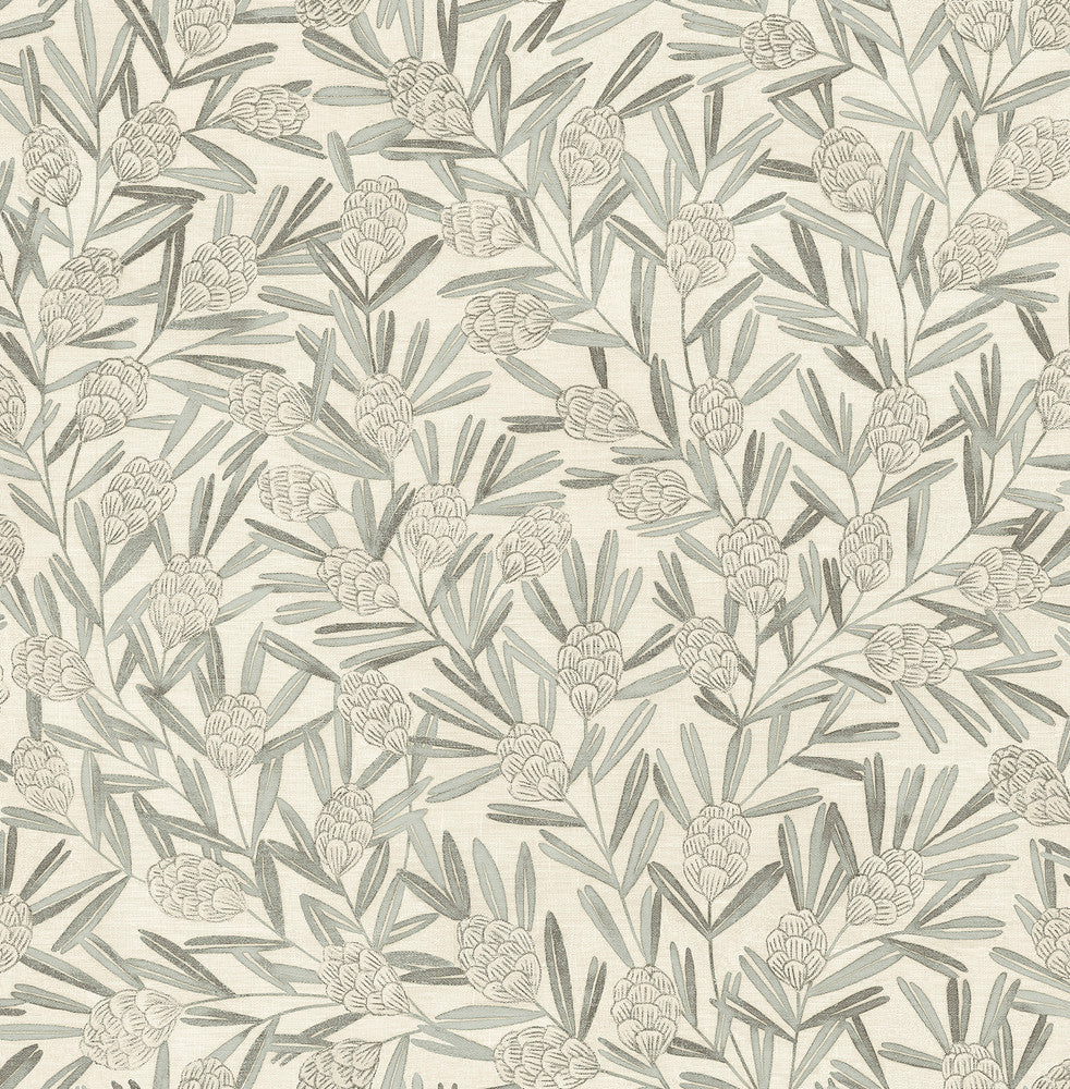 Zulma Green Decorative Botanical Wallpaper by A-Street Prints Revival Covers about 56.4 square feet 20.5-in by 33-ft long roll Unpasted 20.9 - Fabric Carolina -