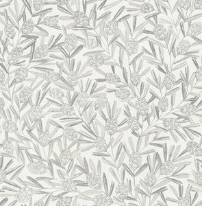Zulma Grey Decorative Botanical Wallpaper by A-Street Prints